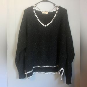 Ruff hewn black and white knit sweater